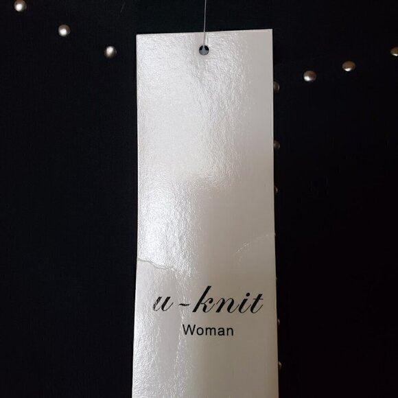 NWT U-Knit Spruce Green Sheer Lined Stoned Top Blouse Size 2X - Picture 2 of 7